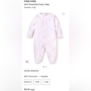 Kissy kissy pink dot footie